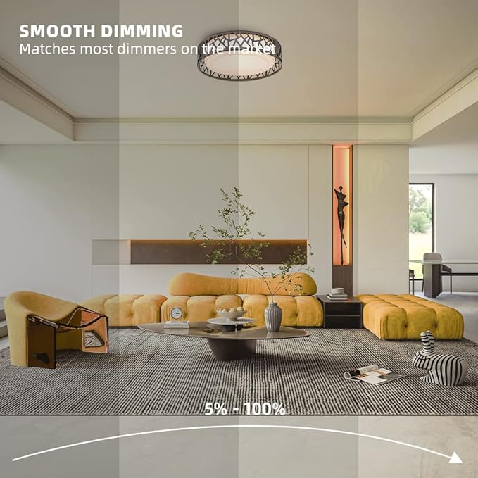 LED Flush Mount Ceiling Light, 14 Inch 20W Dimmable Round Deco Lighting Fixture