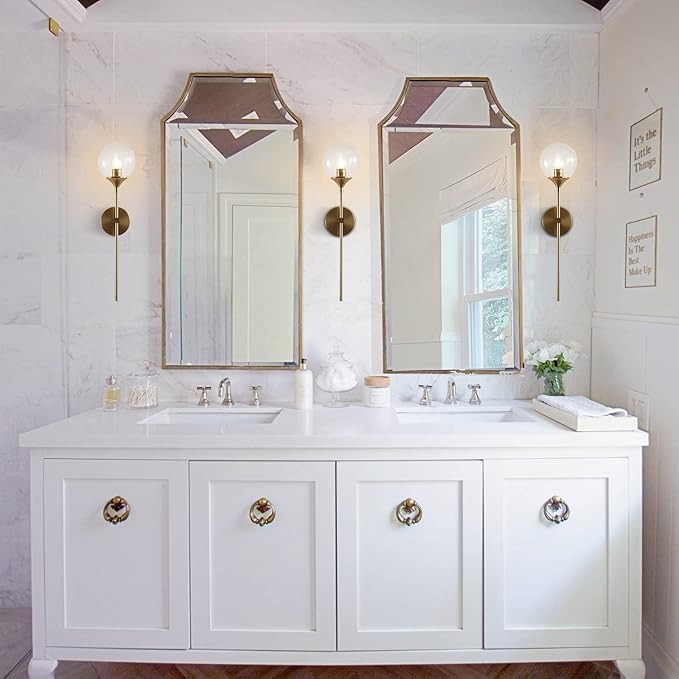 KCO Lighting Vanity Clear Bubble Glass Wall Lights Modern Globe Round Sconces