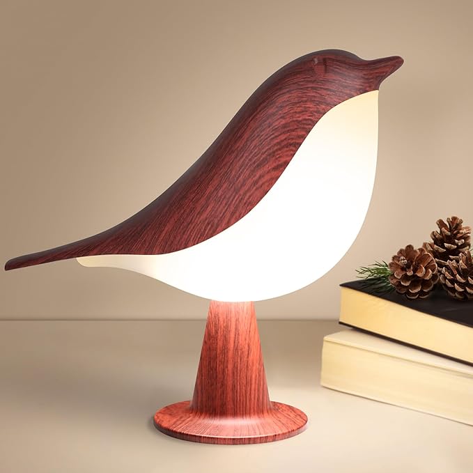 VoMii Bird Table Lamp, Small Desk Lamp Cordless Touch Dimmable Night Light