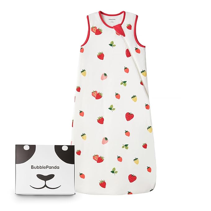 BubblePanda Rayon Made from Bamboo Sleep Sack 6-12 Months 0.5 Tog Soft Lightweight Toddler Sleep Sack for Babies 2-Way Zipper Wearable Blanket Baby 6 Months
