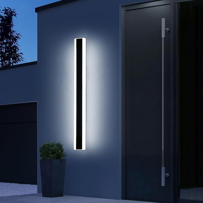 39.3inch Modern Outdoor Wall Light, 6000K Cold White, IP65 Waterproof, Wall