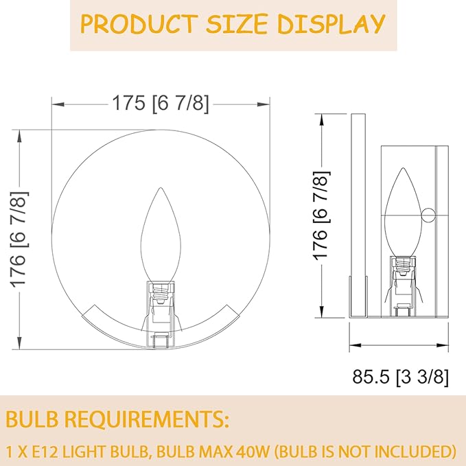 Gold Modern Wall Sconces for Bathroom, 1-Light Alabaster Sconce Wall Light