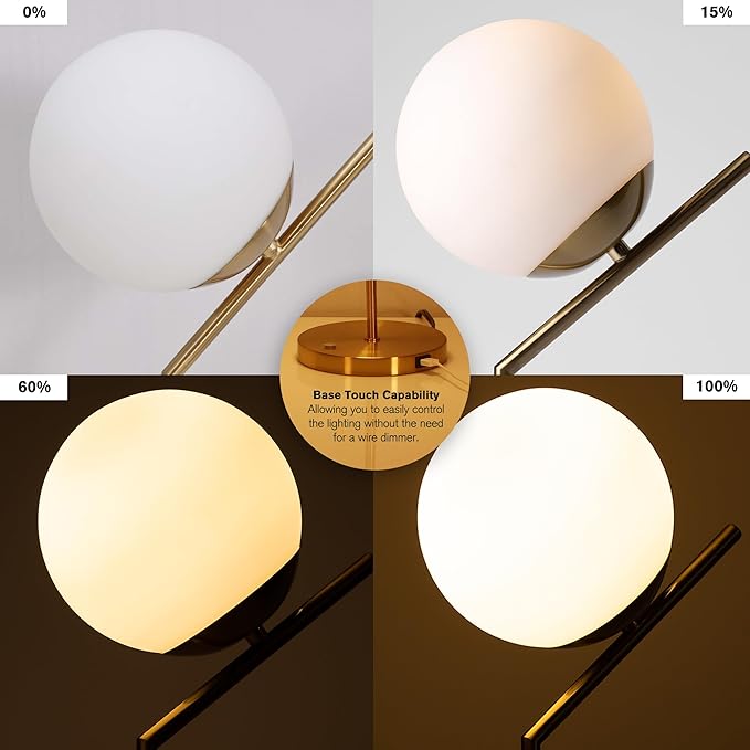 Ozarke Touch Glow Mid Century Modern Control Globe Table Lamp