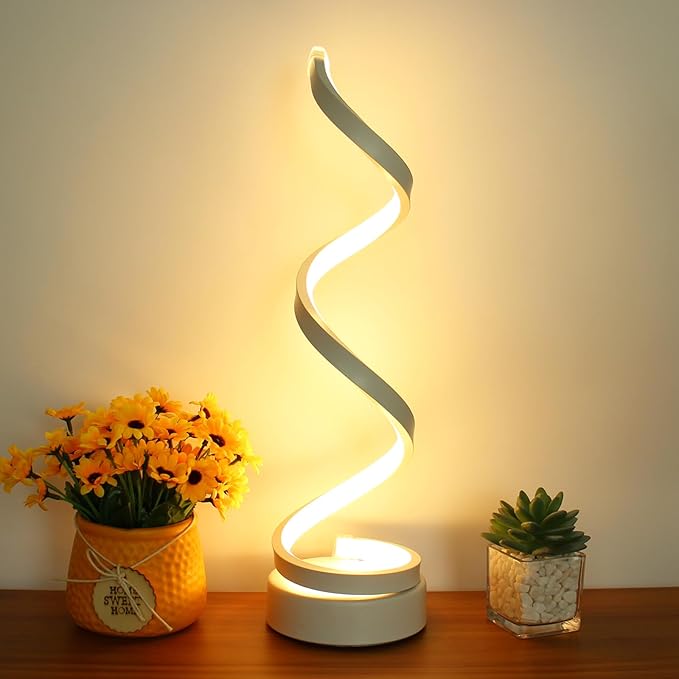 Modern Spiral Table Lamp, Dimmable Table Lamps