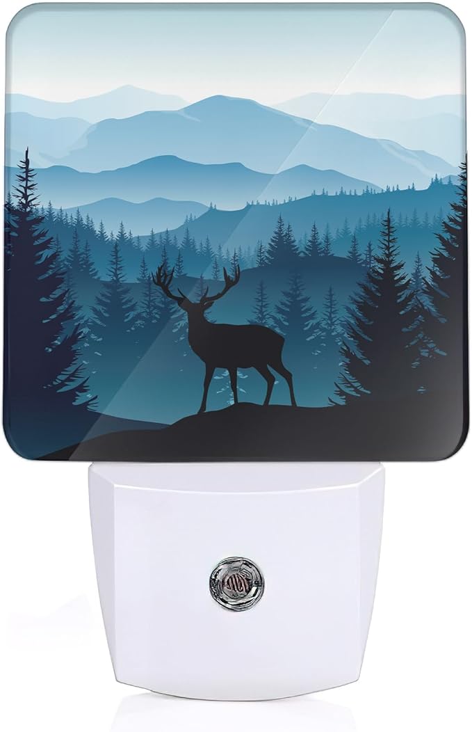 YASHILAIYA Forest Night Light, Misty Mountains Forests Deer Night Lights