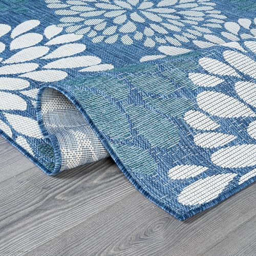 Outdoor Rug 9x12 Modern Exotic Tropical Leaf Area Rugs for Indoor and Outdoor Patio Deck Porch Garden Water Resistant Washable Outside Carpet