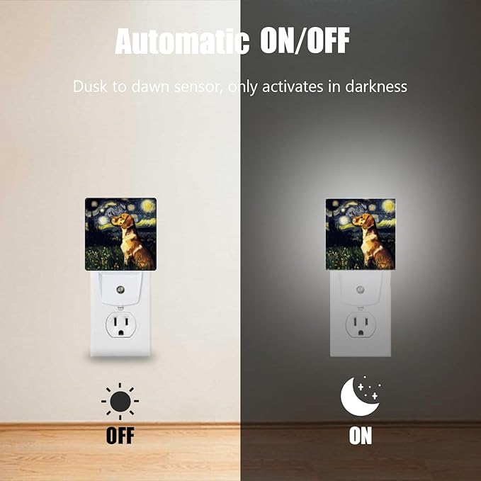 Lights by Night Decorative LED Night Light, Starry Night Hunting Beagle Hound