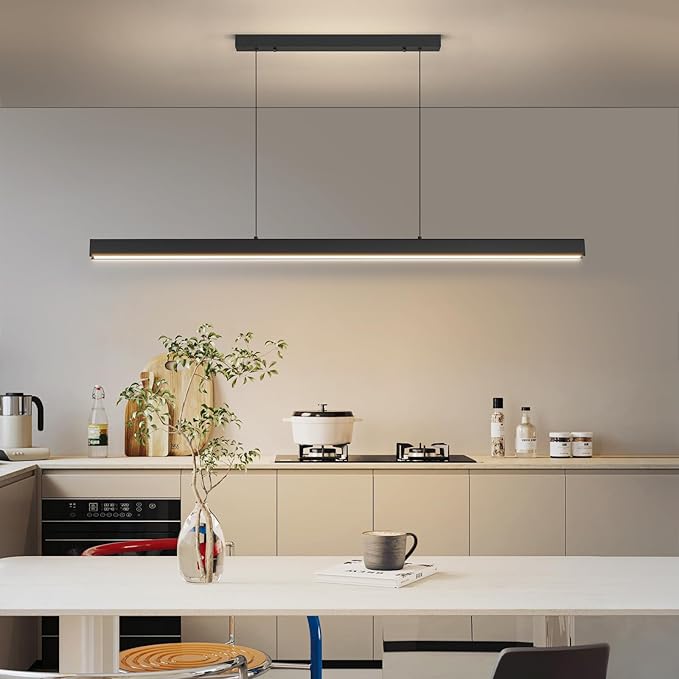 Modern LED Linear Pendant Light, 47IN Ceiling Chandlier Light Fixtures Hanging