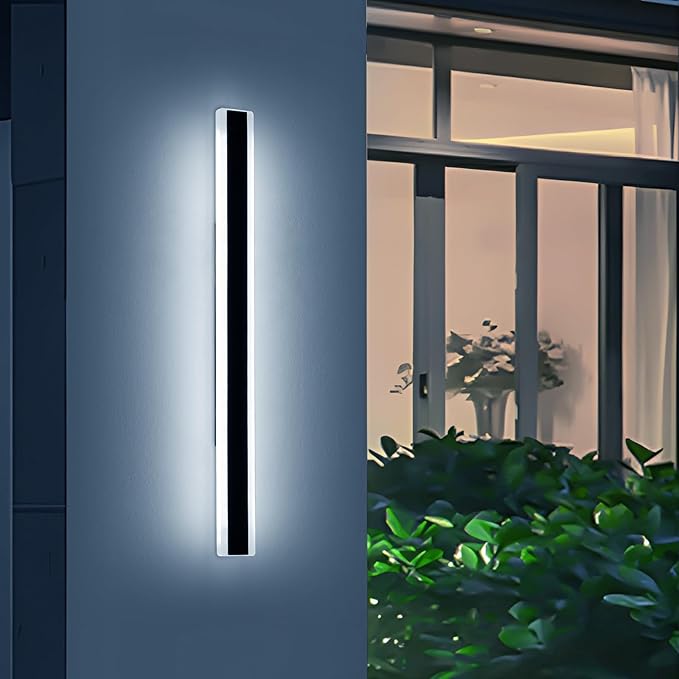 59inch Outdoor Wall Sconces Dimmable 3 Color 3000K/4500K/6000K, Modern Wall