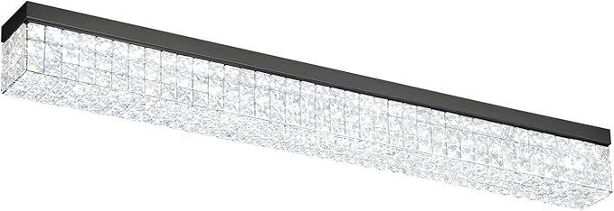 L48 Rectangular Chandelier Flush Mount Rectangle Chandelier Modern K9 Crystal