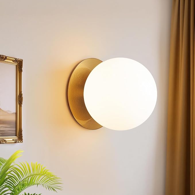 1 Pack Gold Wall Sconce, Modern Bathroom Sconce