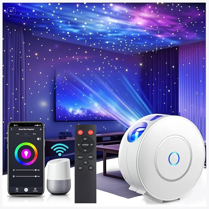 Galaxy Projector for Bedroom, Star Projector, Smart APP Memory Setting