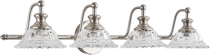 29.7" Bathroom Light Fixtures Brushed Nickel 4 Light Vanity Light