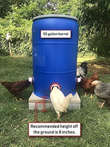 RentACoop DIY Chicken Feeder and Waterer Kit - Automatic No Waste Chicken Feeder - Includes Large 6 Ports, 5 Horizontal Nipples, Hole Saw, Rain Hoods, Drill Bit, Screws, Wingnuts, and Gaskets - 6 Pack