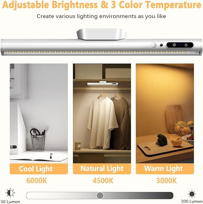Battery Powered Operated Wall Strip Lights, Motion Sensor LED Light Bar Indoor