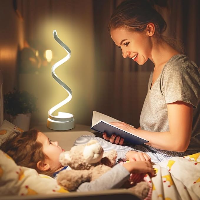 Modern Spiral Table Lamp, Dimmable Table Lamps