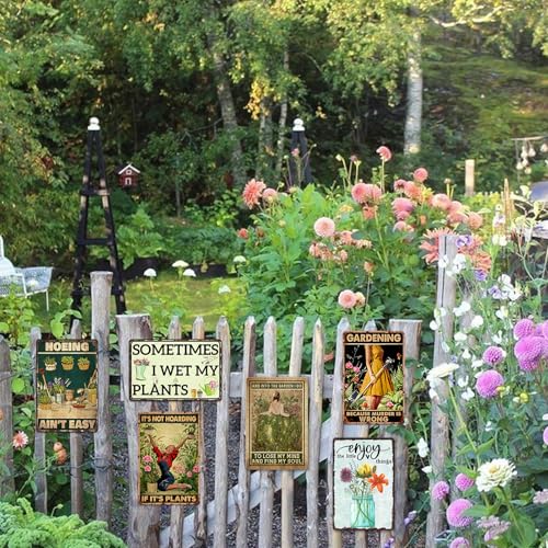 Garden Decor Metal Tin Signs Vintage Gardening Gifts For Women Unique And Into The Garden I Go To Lose My Mind And Find My Soul Sign Hippie Decor 8x12 Inch