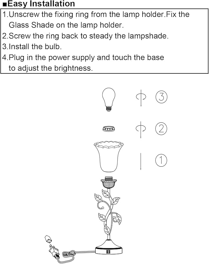 RORIANO Touch Bedside Lamp