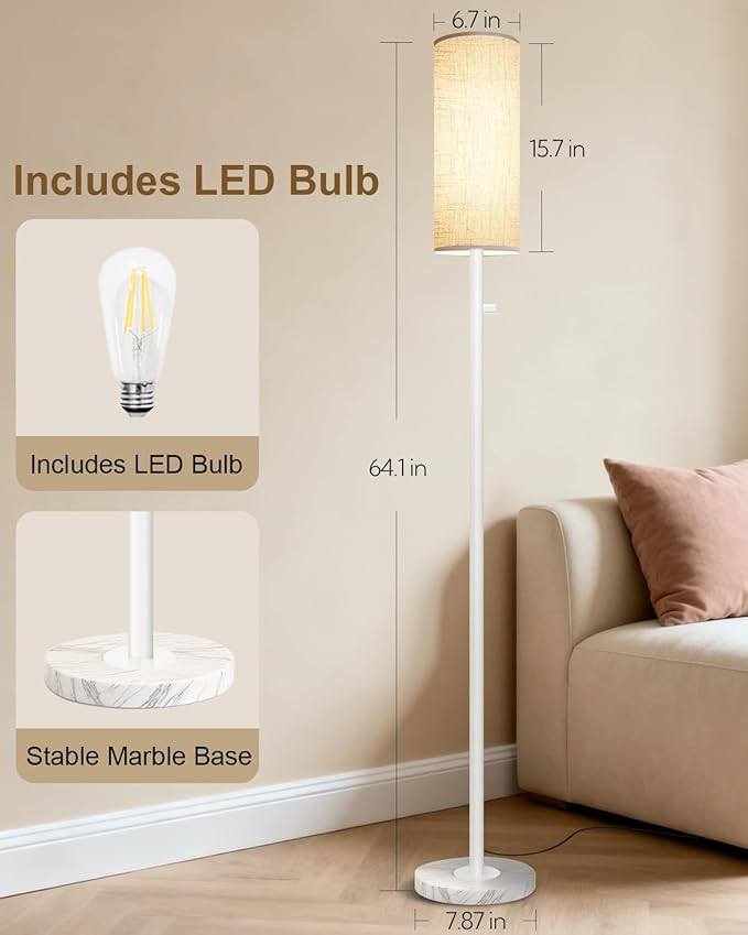 Floor Lamp for Living Room, Dimmable Floor Lamp