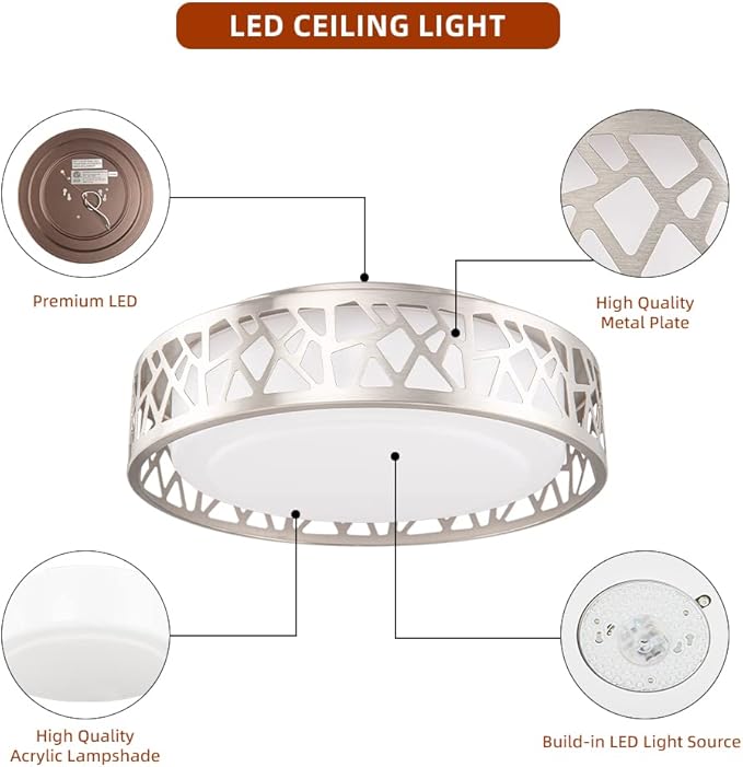 Flush Mount Ceiling Light, 12 Inch Dimmable LED Hallway Light Fixtures Ceiling
