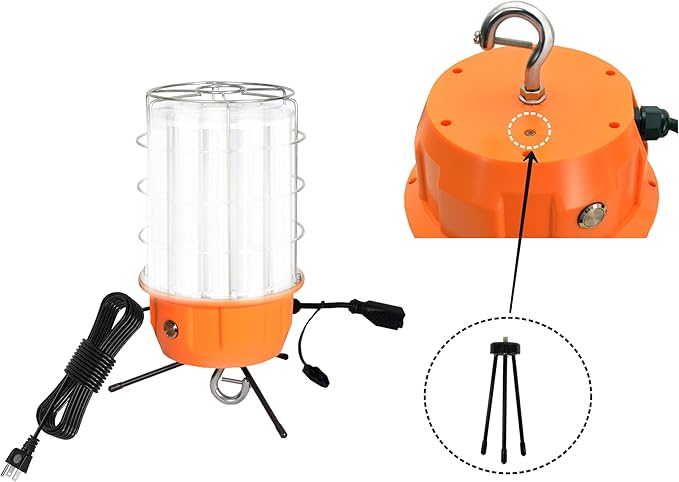100W LED Temporary Work Light, 5000K 13000Lm Portable Work Lights
