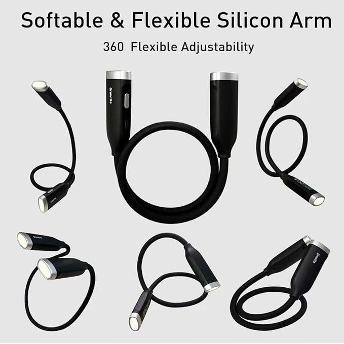 Neck Reading Light, 3 Color & Brightness Adjustable Book Light