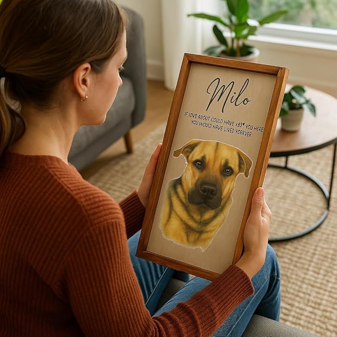Dog photo Memorial photo Dog picture frame Animal picture frame Pet lost gift Gift for pet owner (Animal memorial)