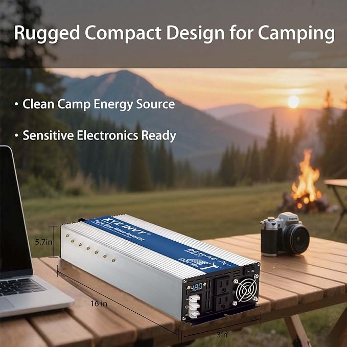 3500W Pure Sine Wave Inverter 48V to 120V AC, 7000W Peak Power - Portable Power Converter for Solar System, Off-Grid Home, RV, Truck & Camping