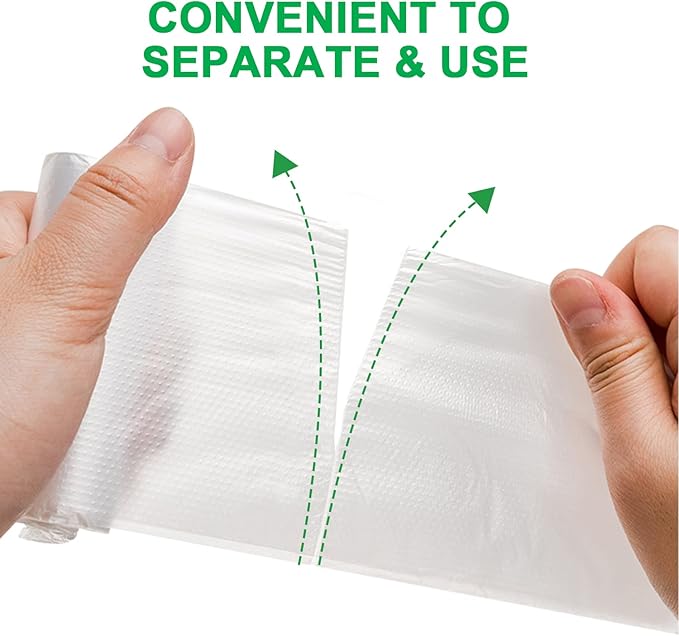 Trash Bags 13 Gallon, 20 Count, Medium Garbage Bags, No Flaps/Ties, 62x75cm,16.8g/pcs, Unscented, White