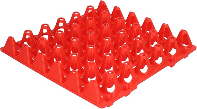 30 Cell Plastic Egg Flats, 5PCS Egg Crates Holder Tray for Storage and Transportation, Durable Reusable Design - Stackable, Space Saving, Ideal for Home and Farm Use (Red)