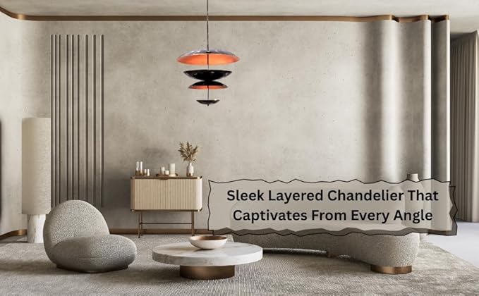 Layered Disc Design Customizable Chandelier in Solid Brass – Elegant Ceiling