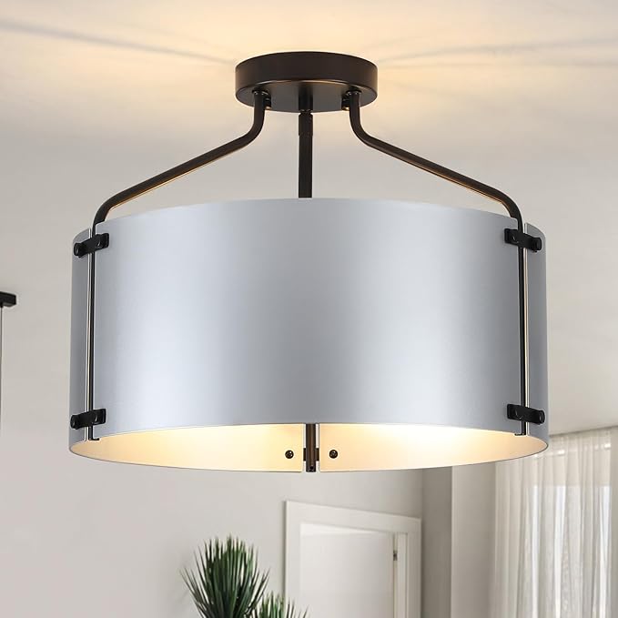 Kitchen Lighting Fixtures Ceiling, Drum Bedroom Ceiling Lights, 3-Light Close