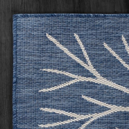 Washable Indoor Outdoor Rug 10x14 Modern Area Rugs Branch Pattern Non Shedding Waterproof Easy Clean Patio Deck Porch Living Room Bedroom Garden RV (140 Sq Ft)