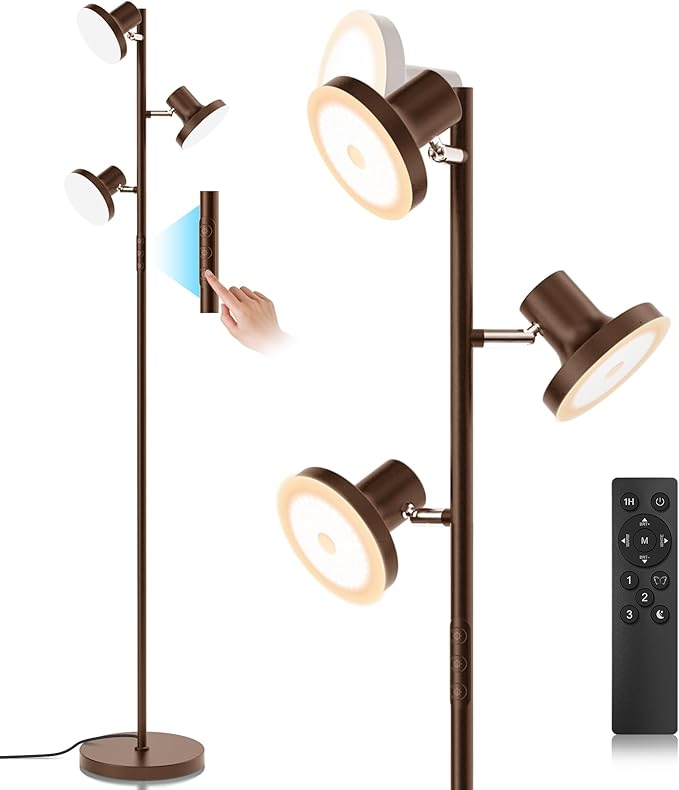 36W LED Tree Floor Lamp, Modern Dimmable Standing Lamp