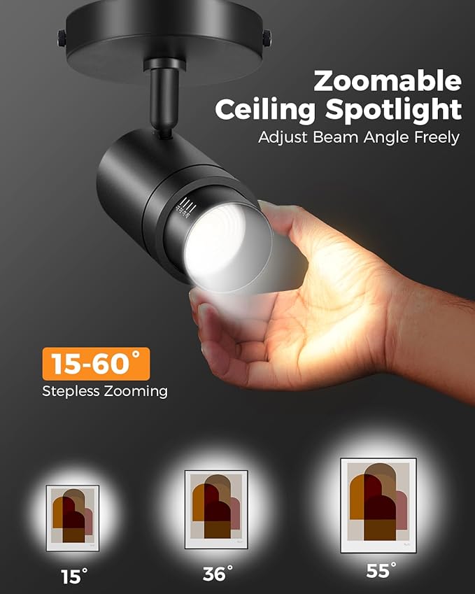 Zoomable LED Ceiling Spot Lights Indoor Adjustable Ceiling Spotlight Fixture