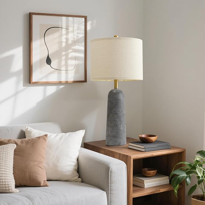 BOBOMOMO 27.25" Modern Table Lamp Set of 2, Lamps