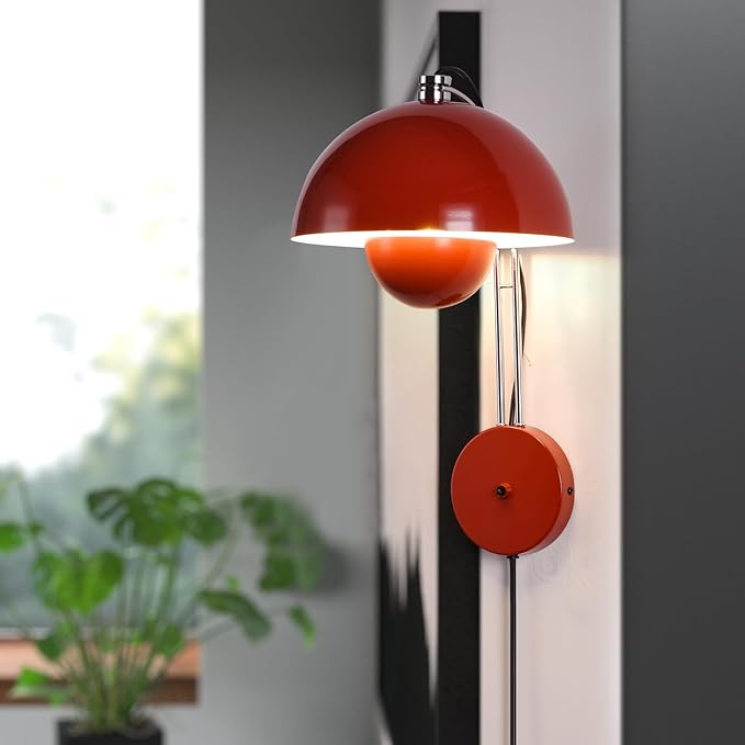 Modern Flower Pot Wall Lamp Sconce, Plug in Wall Lights