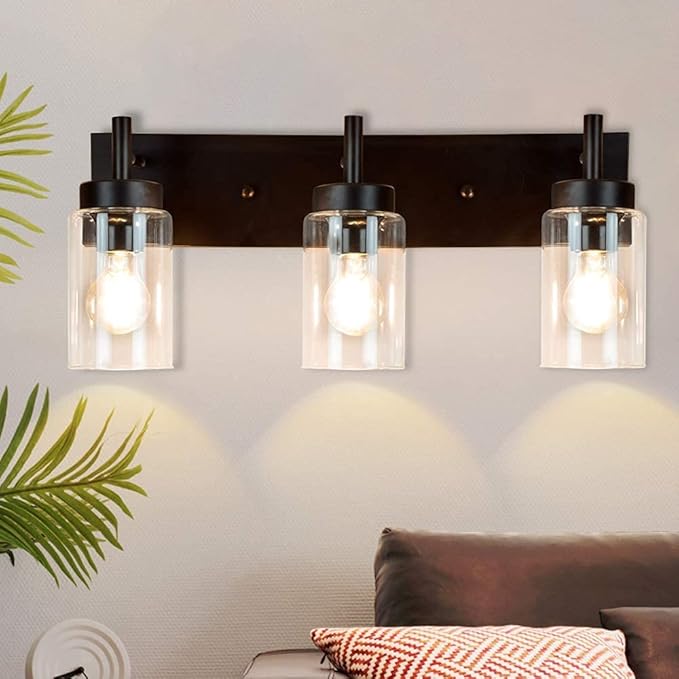 4 Pack Clear Glass Shade Covers Replacements, 5.5in Height, 3.5in Diameter