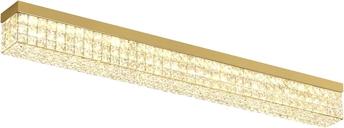 L48 Rectangular Chandelier Flush Mount Rectangle Chandelier Modern K9 Crystal