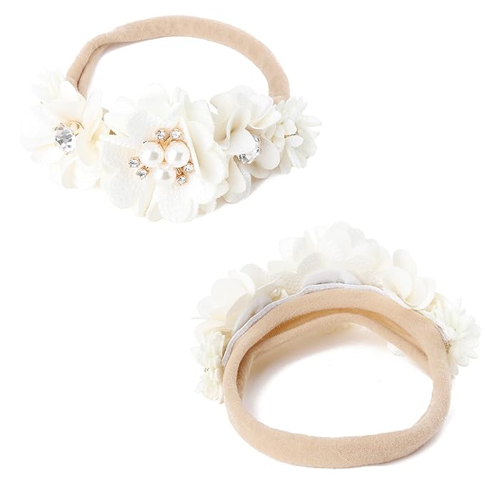 Baby Girl Headbands Nylon Flower Elastic Hairbands 6pcs Hair Accessories Gift for Newborn Infant Toddlers