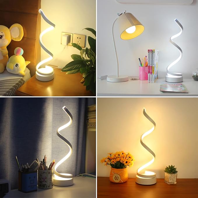 Modern Spiral Table Lamp, Dimmable Table Lamps