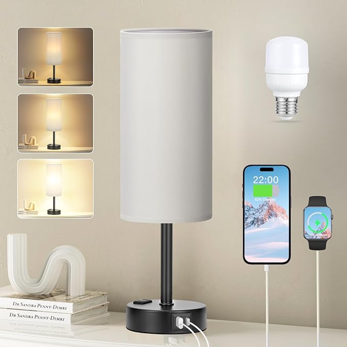 Fenmzee Grey Touch Bedside Lamp