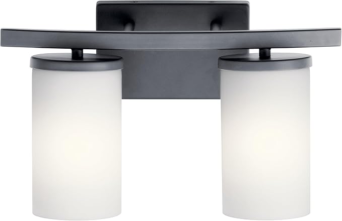 Kichler 45496BK Crosby Vanity, 2-Light 200 Total Watts