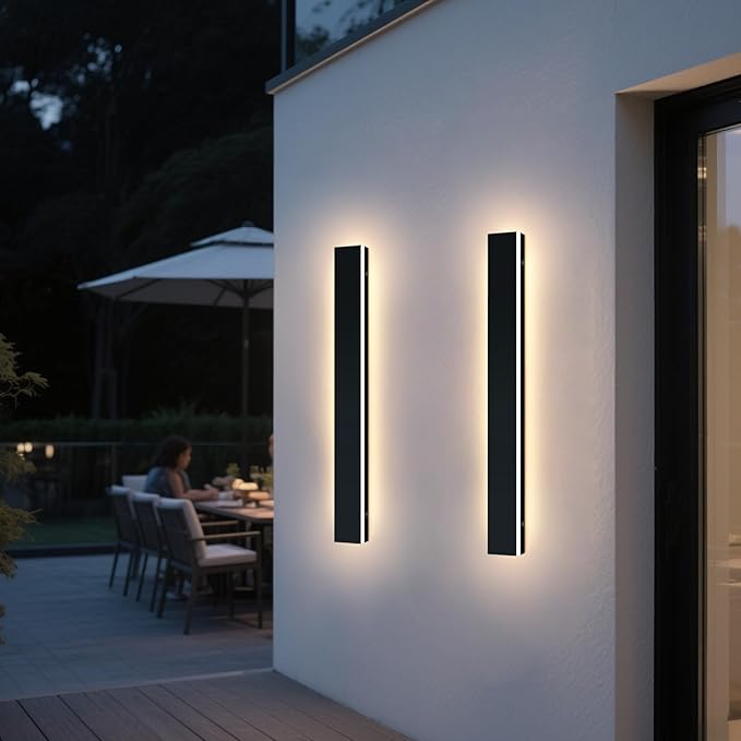 Upgrade Widened 2 Pack Modern Outdoor Wall Lights, 39.3inch Long Linear LED