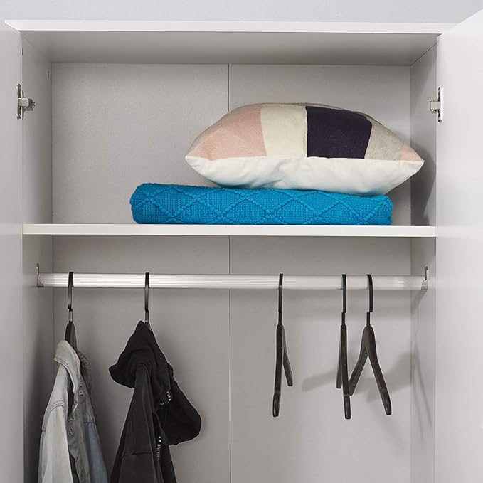 Panana 3 Door Wardrobe, Armoires with Storage Shelves and Hanging Rail Clothes Storage Cabinet for Bedroom