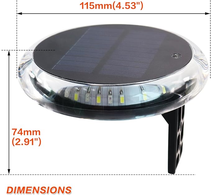 Outdoor LED Navigation Lights 6 Modes Multifunctional IP67 Waterproof Solar
