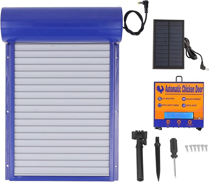 Automatic Chicken Coop Door Opener, Solar Powered Automatic Chicken Coop Door Daily Programmable Timer Control Chicken Coops Door for Chicken, Duck, Goose