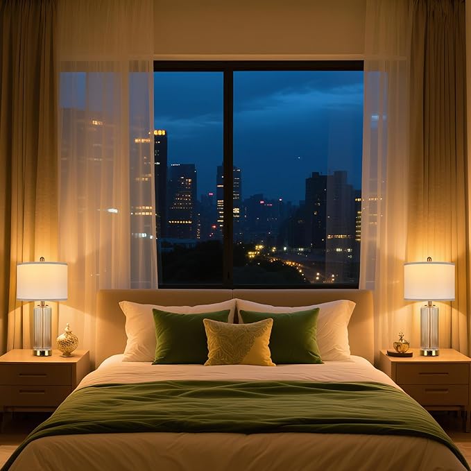 Table Lamps Set of 2 with Touch Control, 3-Way Dimmable Nightstand Lamp with