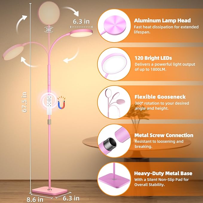 Floor Lamp, Adjustable Height Floor Lamps