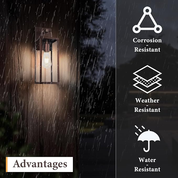 Transitional Outdoor Wall Sconce Light, 16 Inch Tall Modern Exterior Wall